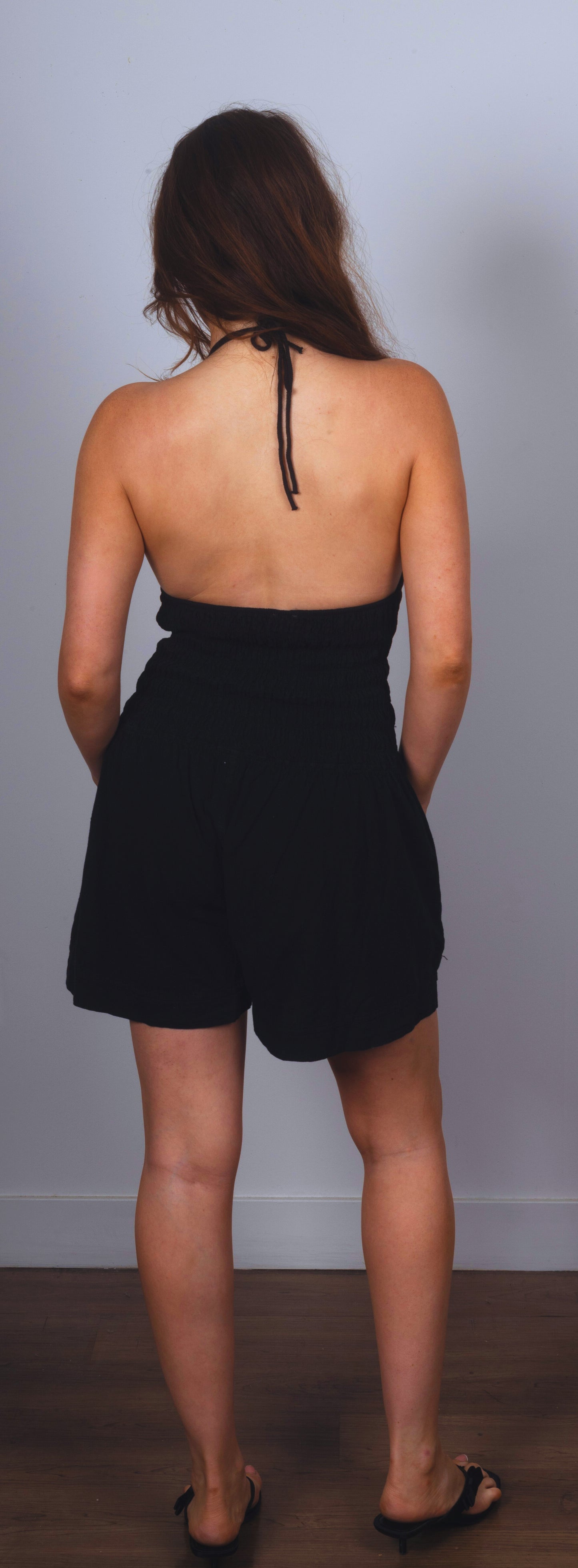 Laila Cotton Halter Jumper Black