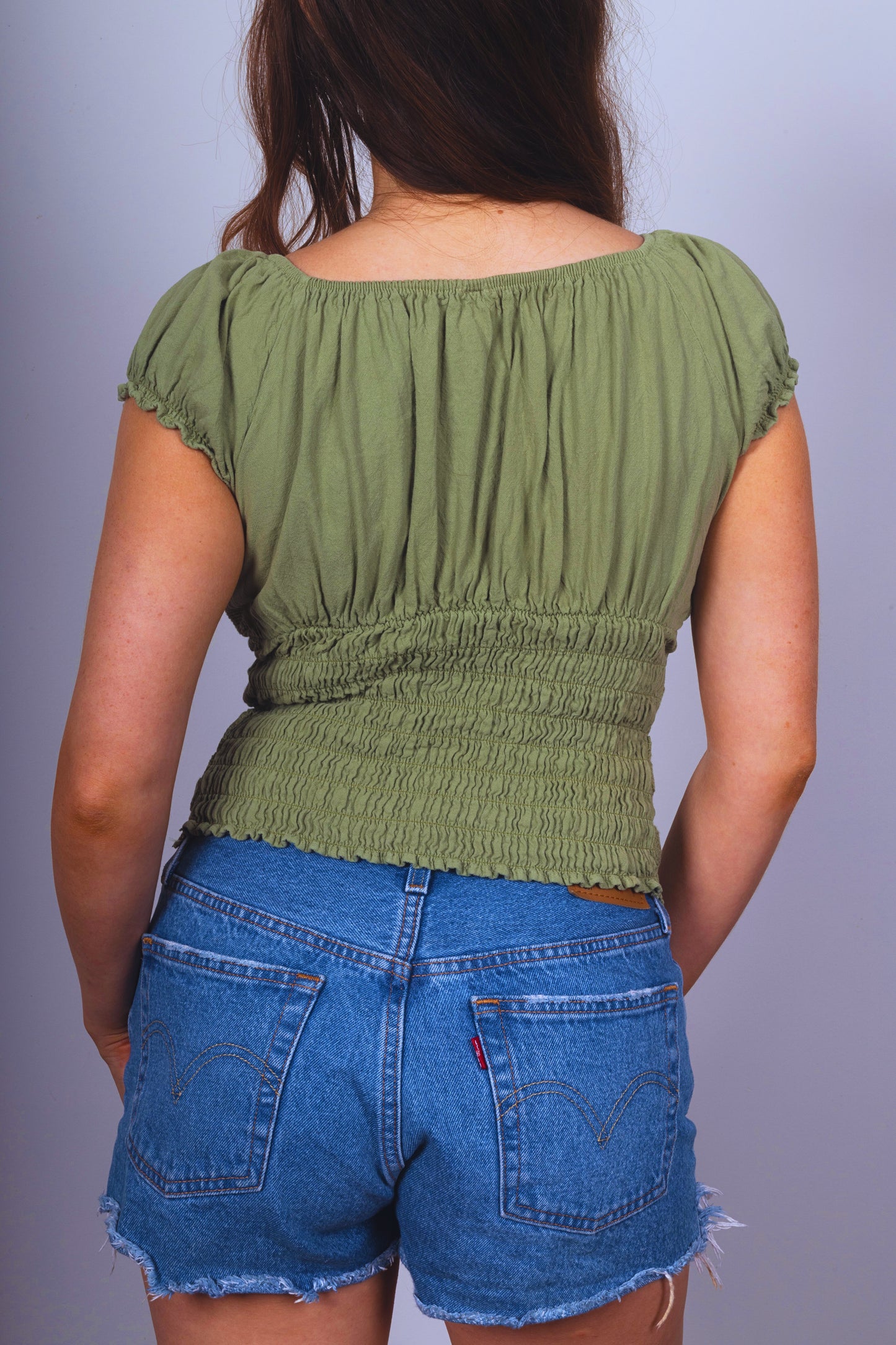Zaya Cotton Blouse Olive
