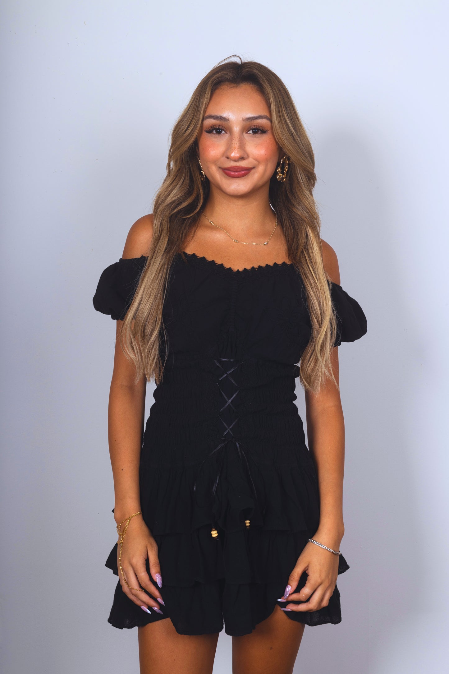 Makena Cotton Dress Black