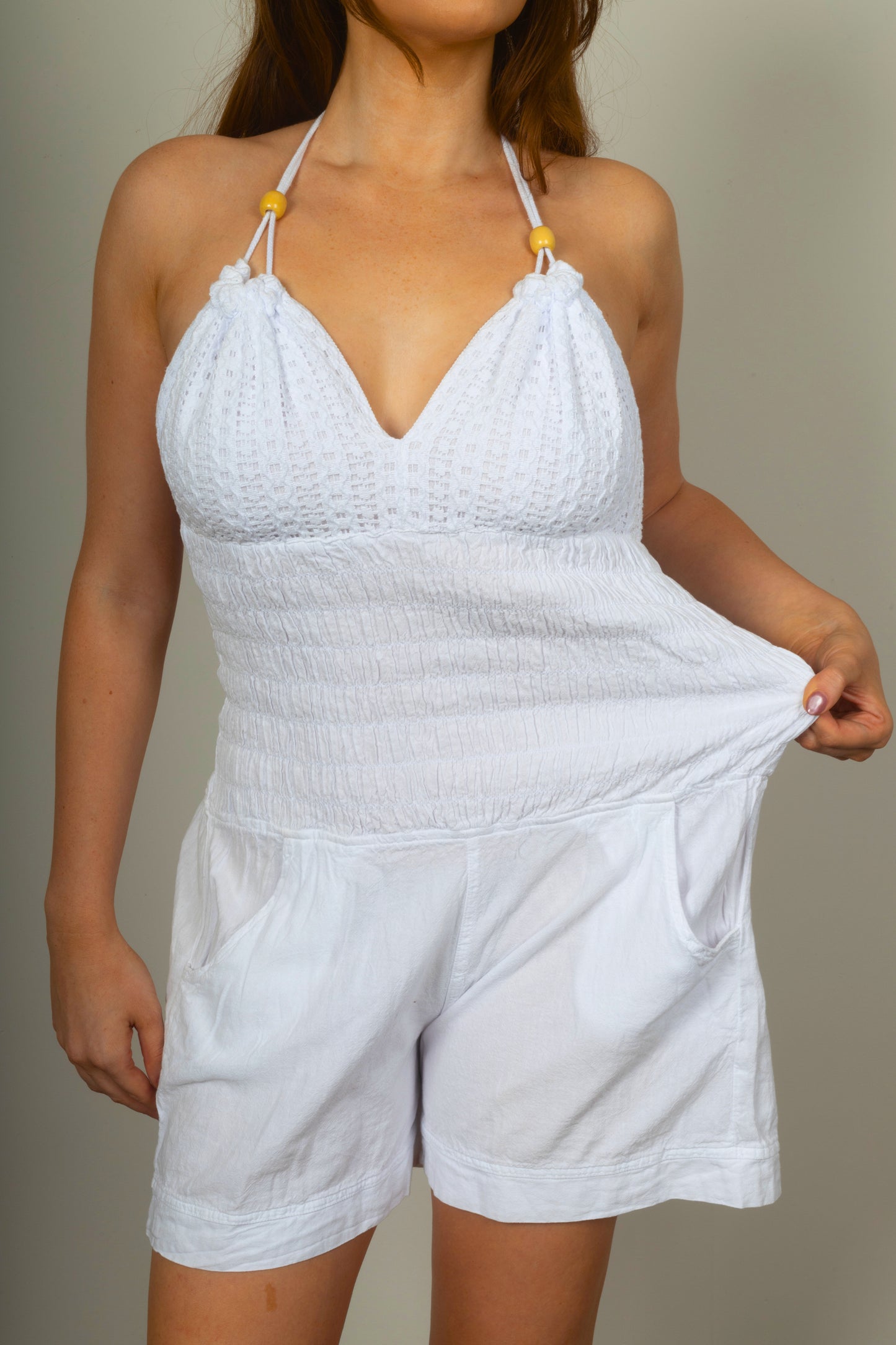 Laila Cotton Halter White