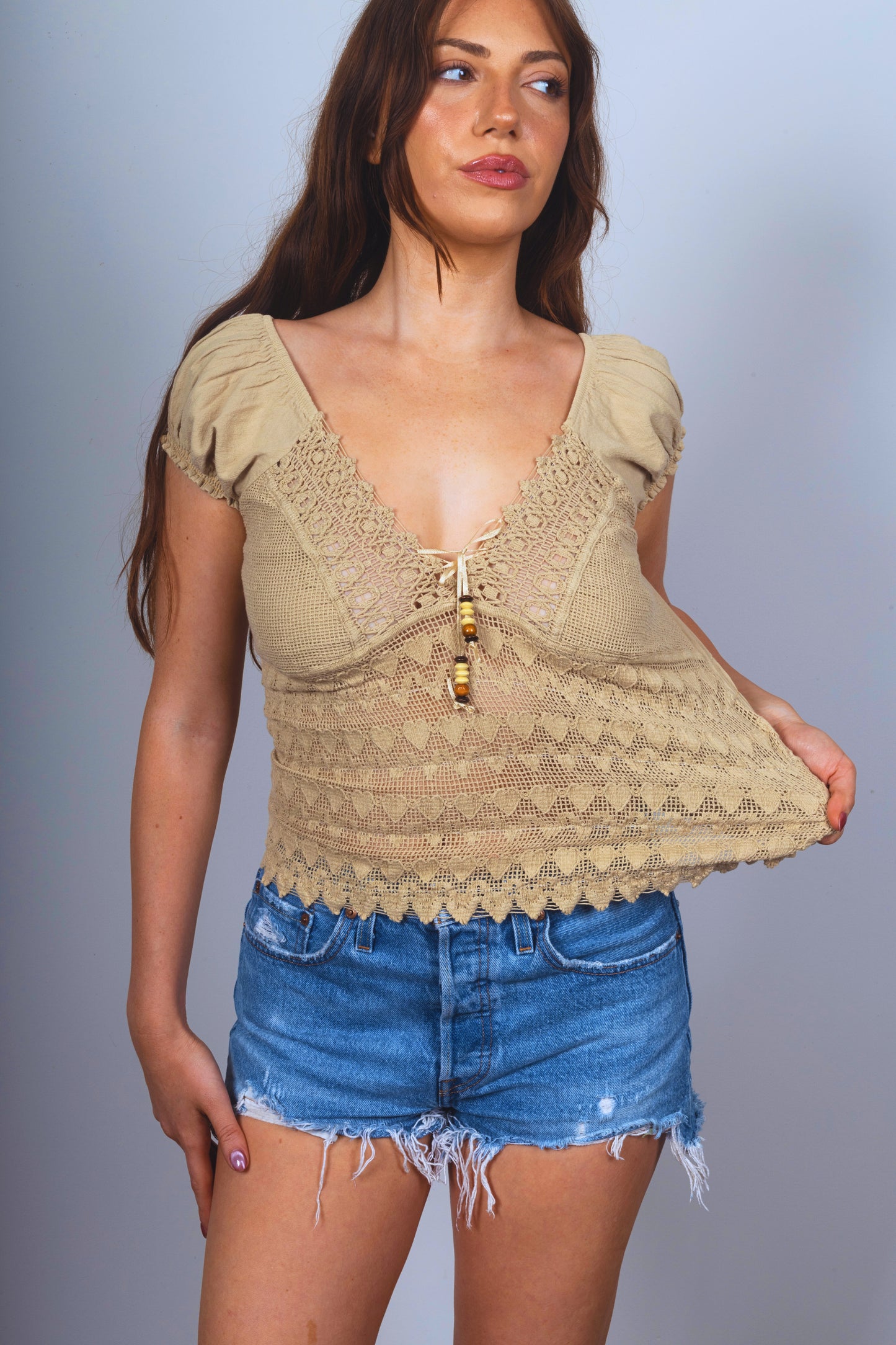 Zaya Cotton Blouse Tan