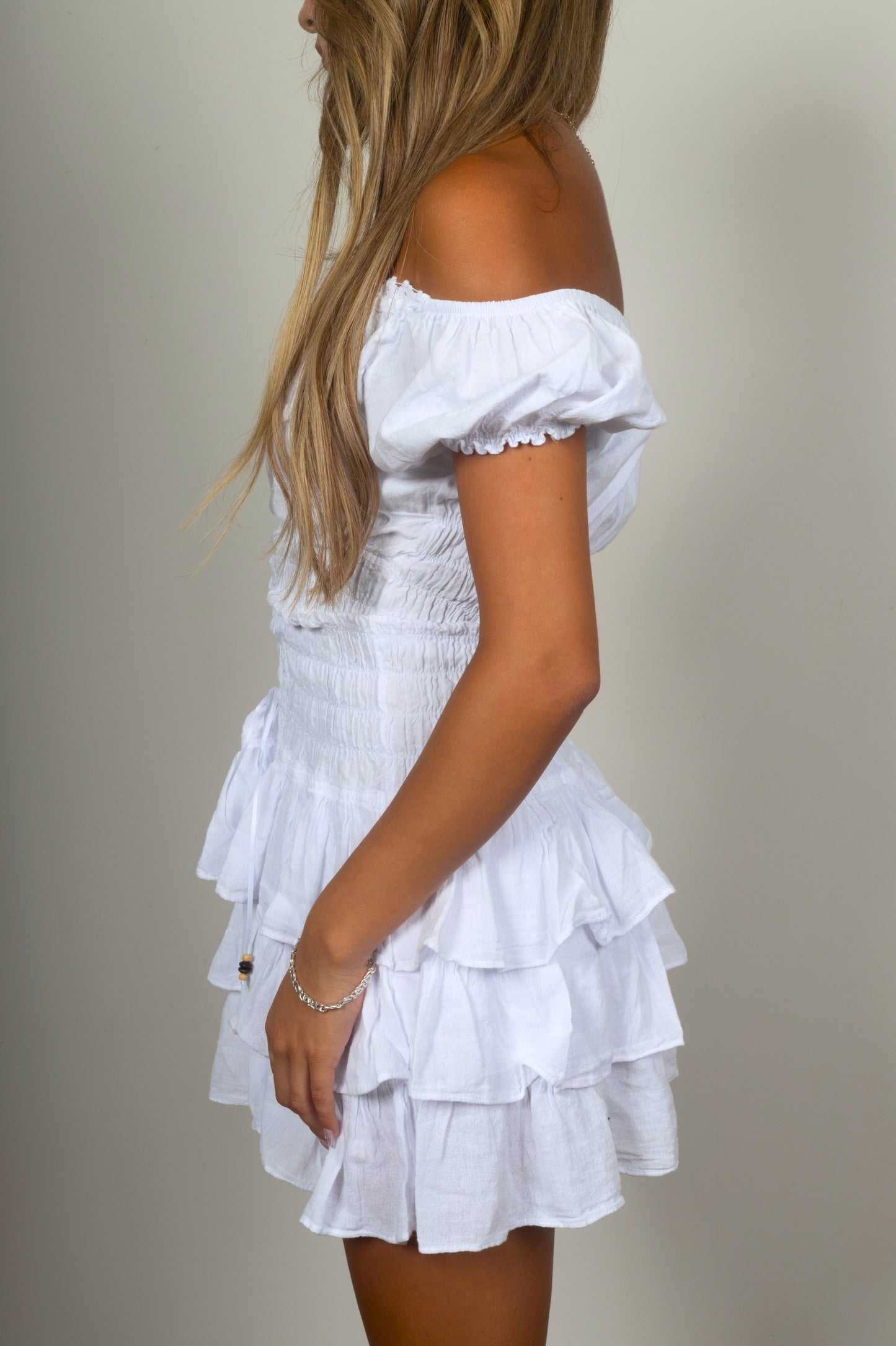 Makena Cotton Corset Dress White
